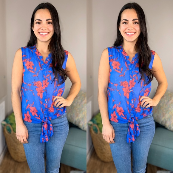 Kut from the Kloth Tops - Kut From The Kloth Blue Floral Blouse